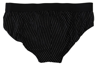 Schwarz gestreifte Baumwolle Brando Slip Unterwäsche