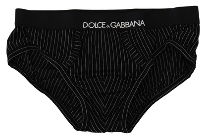 Schwarz gestreifte Baumwolle Brando Slip Unterwäsche