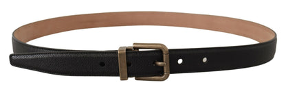 Schwarzer brauner Gürtel mit Messingschnalle und Lederrücken