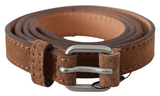 Brauner Leder Gürtel mit Silberschnalle