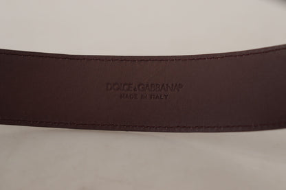 Kastanienbrauner Kalbsledergürtel mit Logo-Gravur und Schnalle