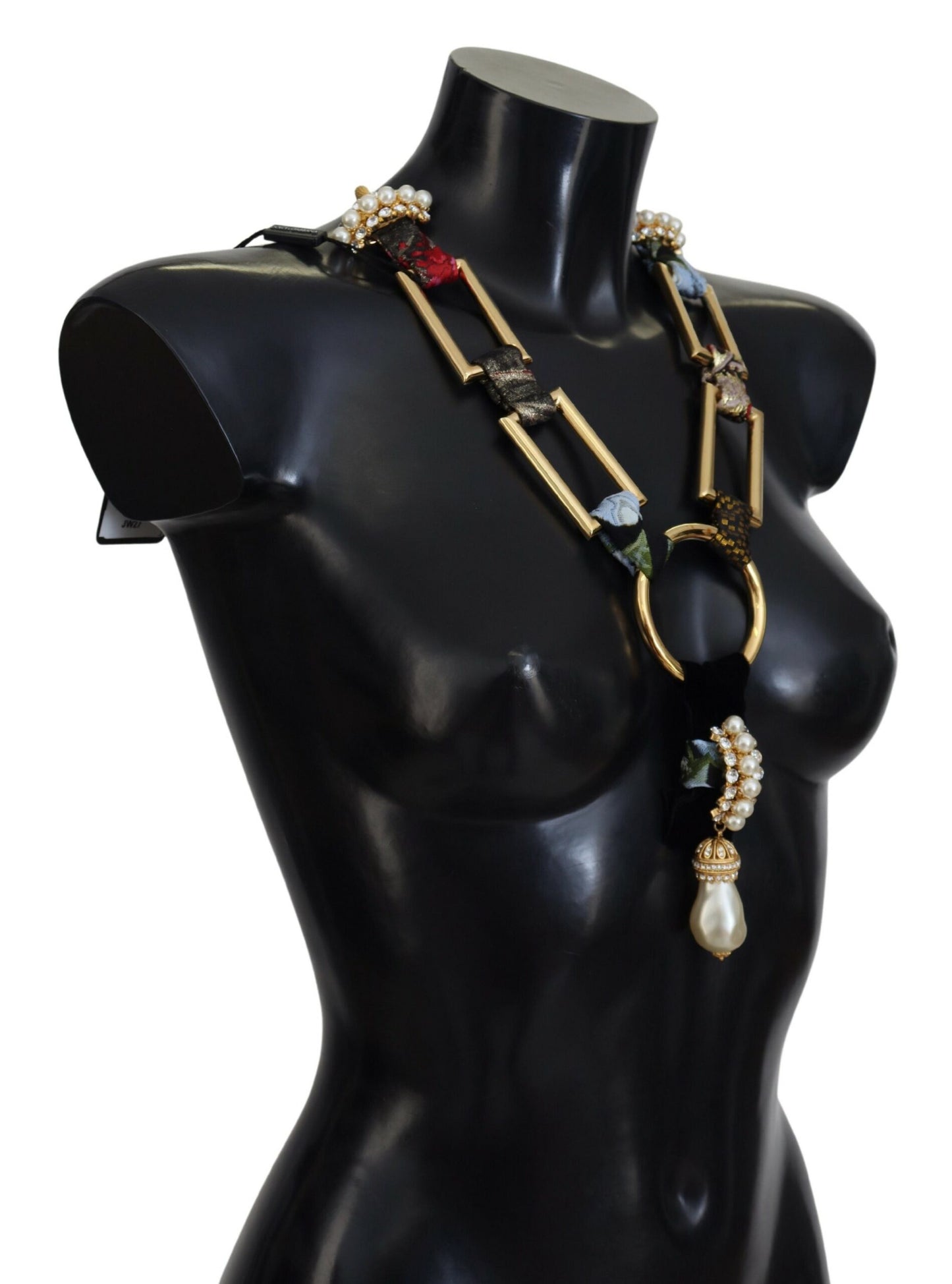 Gold Messing Sizilien Kristall Robe Statement Halskette