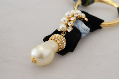 Gold Messing Sizilien Kristall Robe Statement Halskette