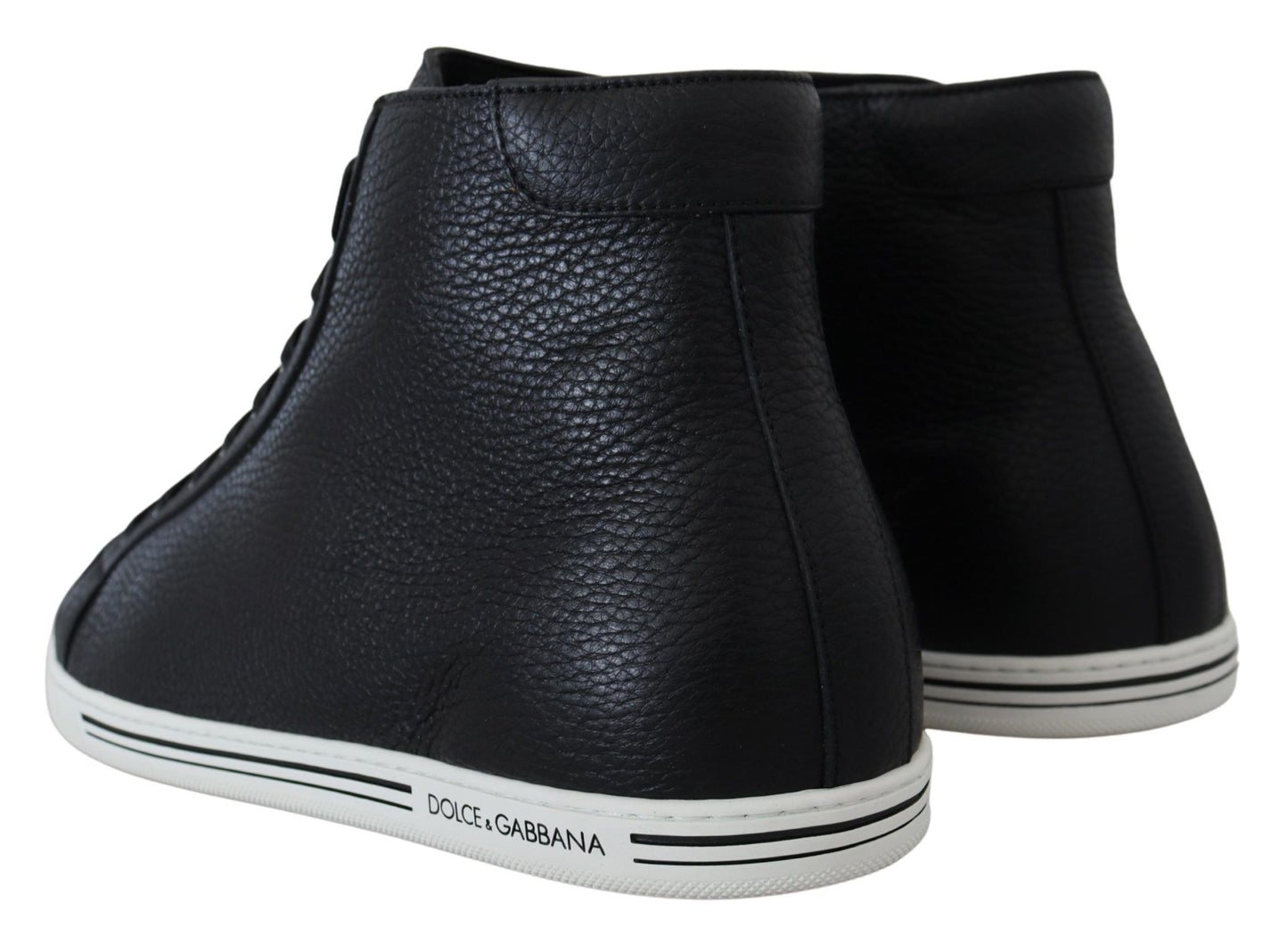 Schwarze Leder High Tops Hohe Schuhe