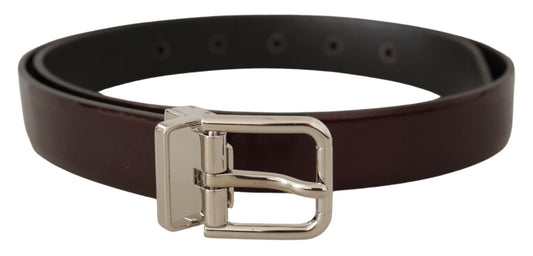 Braunes Lackleder Silberne Metallschnalle Gürtel