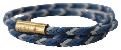 Multicolor geflochtenes Armband aus Leder und Messing