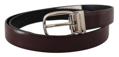Massiver brauner Ledergürtel aus Silbermetall
