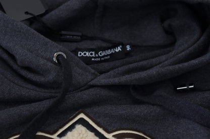 Graues Logo-Sweatshirt aus Baumwolle mit Kapuze Pullover