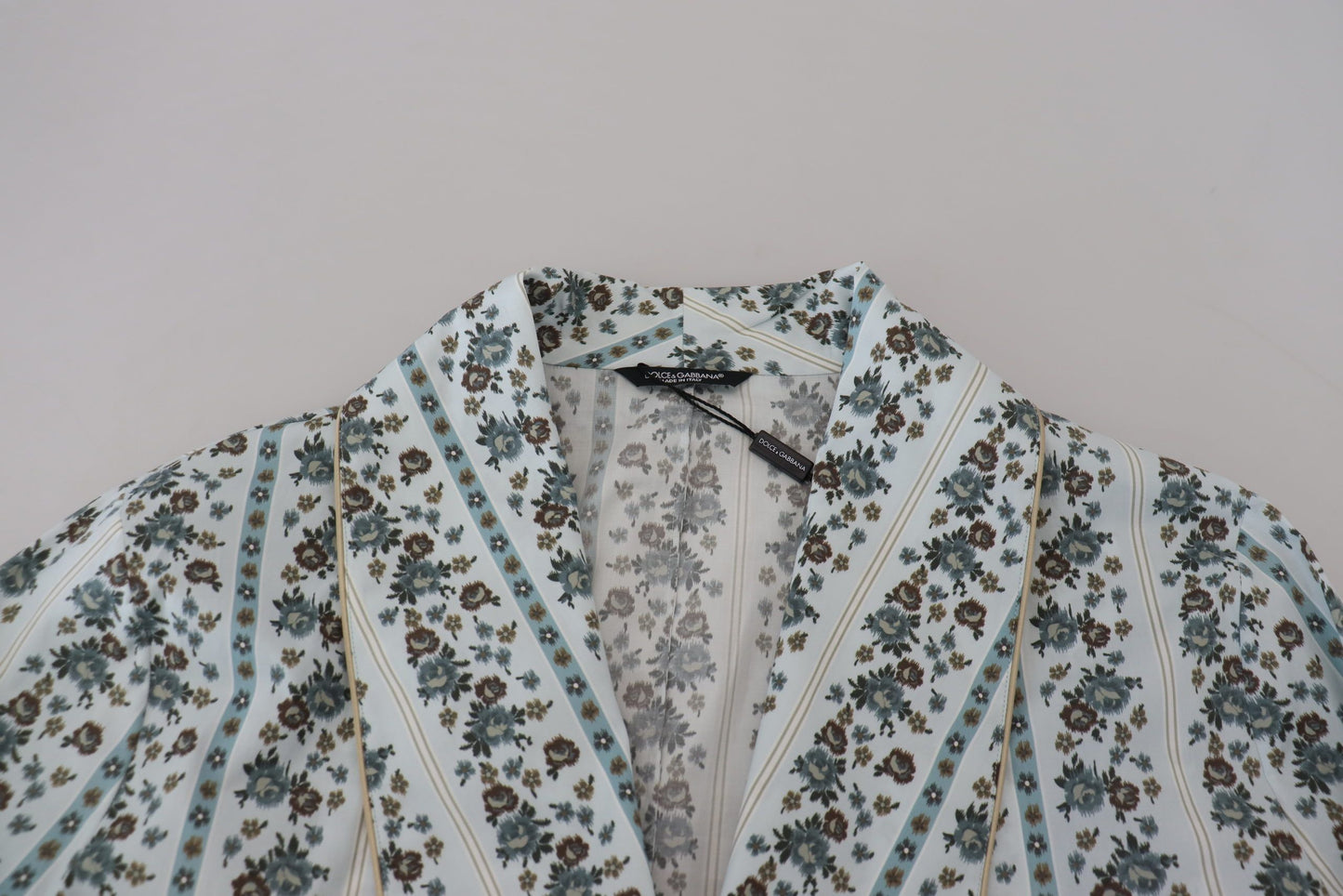 Blauer geblümter Bademantel aus Baumwolle Jacke