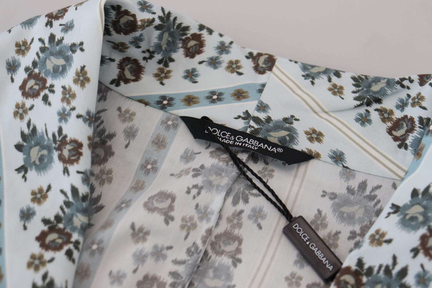Blauer geblümter Bademantel aus Baumwolle Jacke