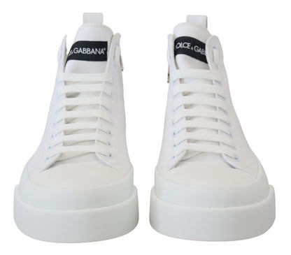 Weiße Segeltuch Baumwolle High Tops Turnschuhe Schuhe