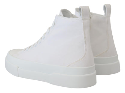 Weiße Segeltuch Baumwolle High Tops Turnschuhe Schuhe