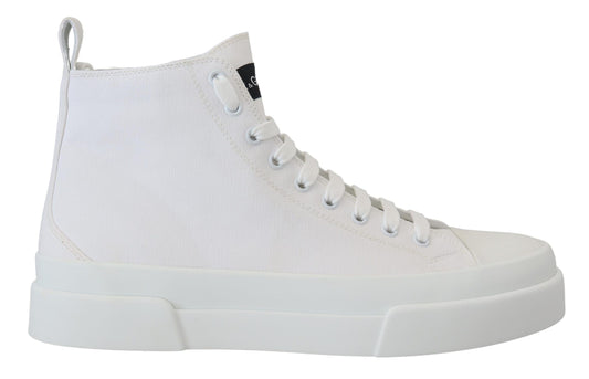 Weiße Segeltuch Baumwolle High Tops Turnschuhe Schuhe