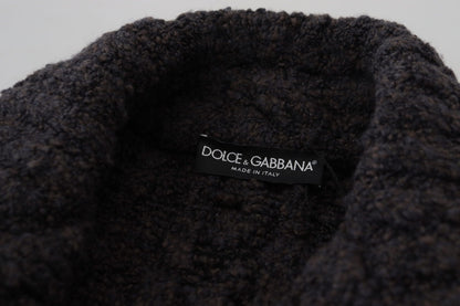 Schwarzer Wollstrickmantel Jacke mit zwei Brüsten