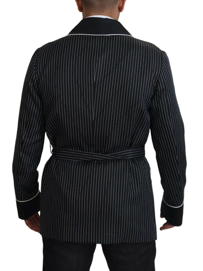 Schwarze Robe Gestreifte DG Patch Jacke Männer Blazer