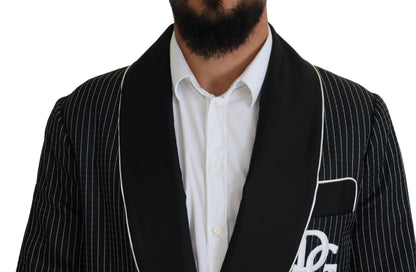 Schwarze Robe Gestreifte DG Patch Jacke Männer Blazer