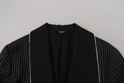Schwarze Robe Gestreifte DG Patch Jacke Männer Blazer
