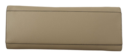 Salbeigrüne Leder-Tote-Tasche