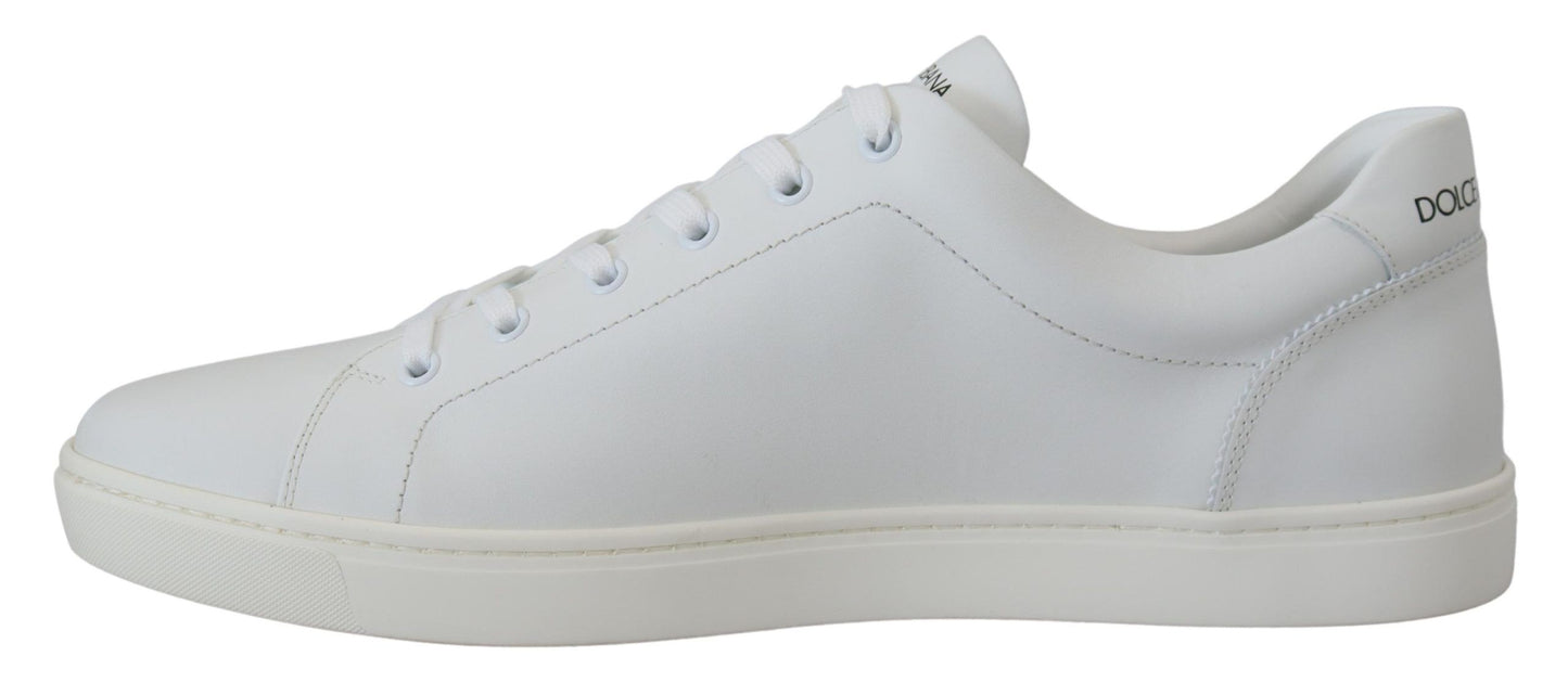 Weißes Leder DG Logo Casual Turnschuhe Schuhe
