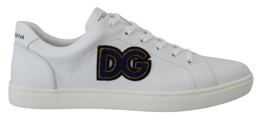 Weißes Leder DG Logo Casual Turnschuhe Schuhe
