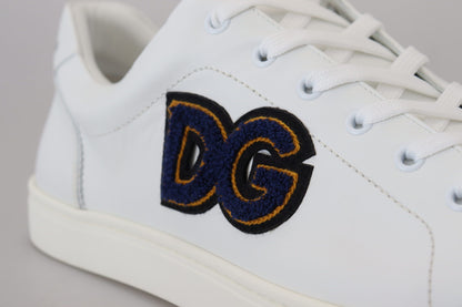 Weißes Leder DG Logo Casual Turnschuhe Schuhe