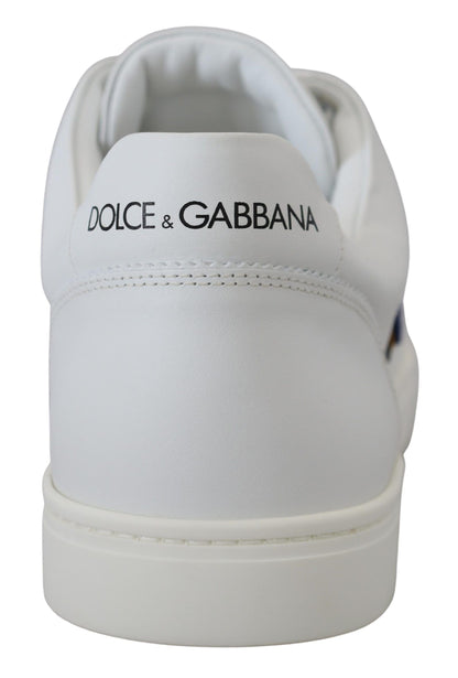 Weißes Leder DG Logo Casual Turnschuhe Schuhe