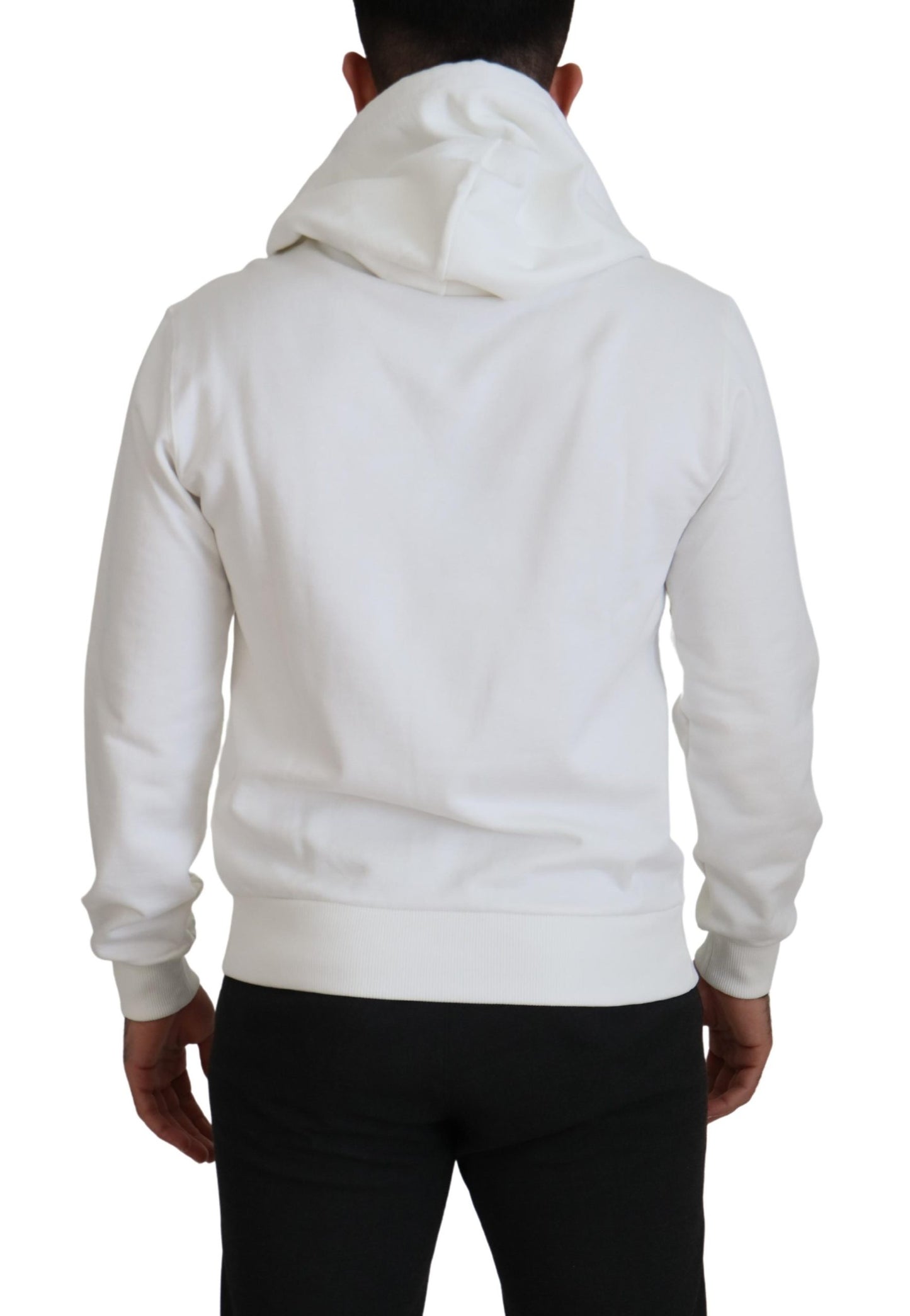 Weißes Baumwoll-Logo-Sweatshirt mit Kapuze Pullover