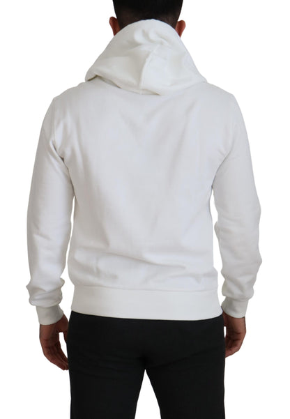 Weißes Baumwoll-Logo-Sweatshirt mit Kapuze Pullover