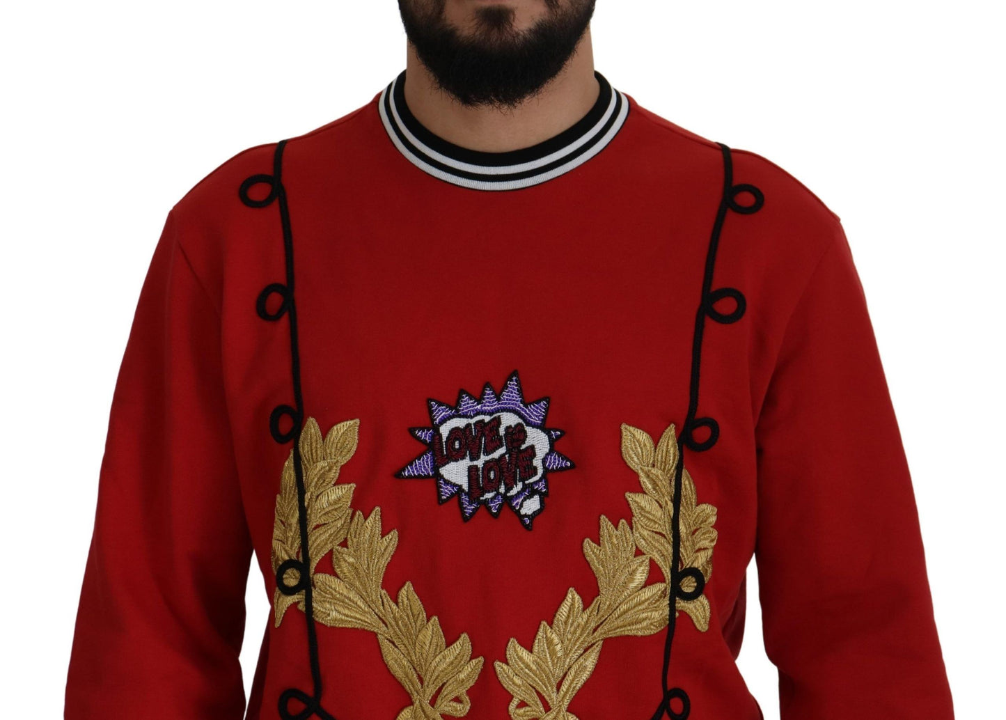 Roter Pailletten-Pullover aus Baumwolle