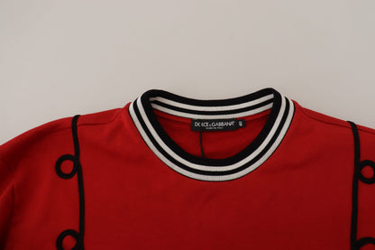 Roter Pailletten-Pullover aus Baumwolle