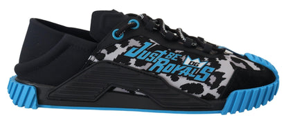 Schwarz Blau Stoff Lace Up NS1 Turnschuhe