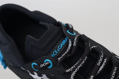 Schwarz Blau Stoff Lace Up NS1 Turnschuhe