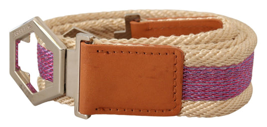 Multicolor Leder Silber Sechseck Logo Schnalle Gürtel