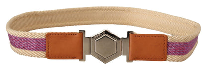 Multicolor Leder Silber Sechseck Logo Schnalle Gürtel