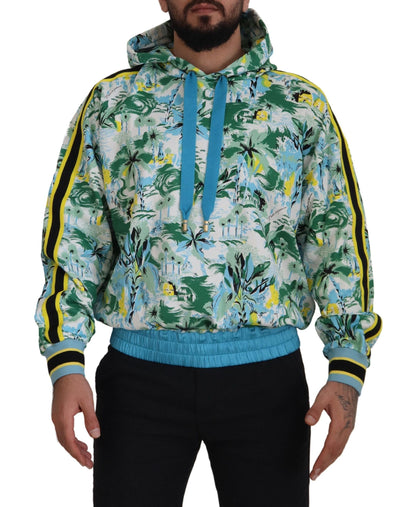 Multicolor Sweatshirt mit Kapuze aus Baumwolle Pullover