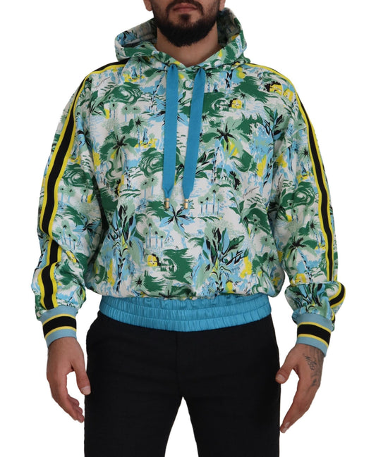 Multicolor Sweatshirt mit Kapuze aus Baumwolle Pullover