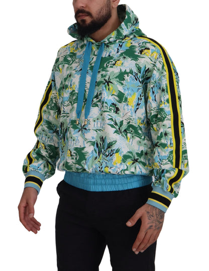 Multicolor Sweatshirt mit Kapuze aus Baumwolle Pullover