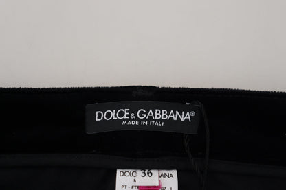 Schwarze Skinny Denim-Jeans aus Baumwolle mit mittlerer Taille