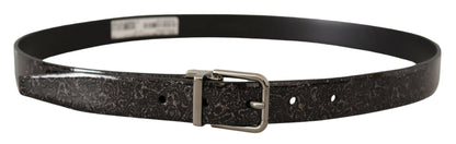 Schwarzer Goccia Glitter Lackleder Schnalle Vernice Gürtel