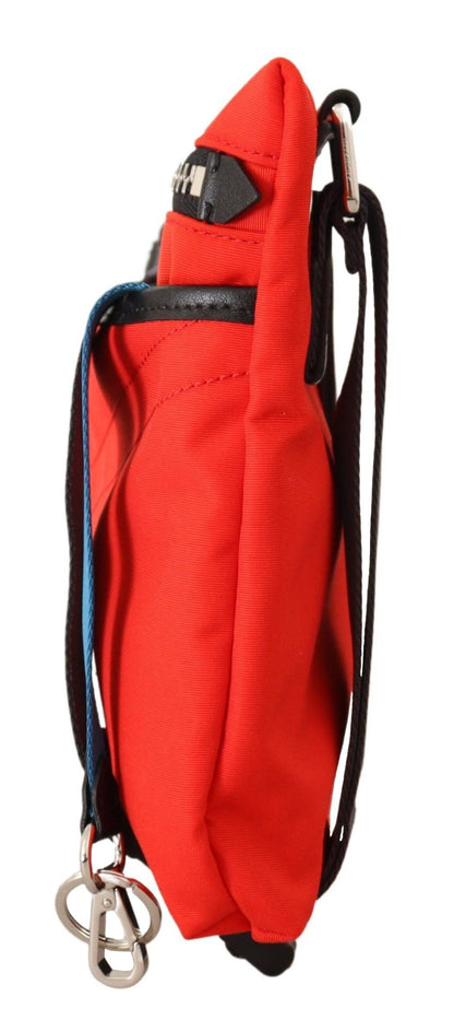 Rote flache Crossbody-Tasche aus Polyamid Downtown