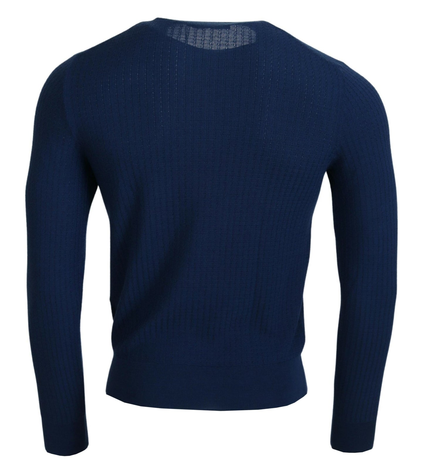 Blauer Kaschmirpullover mit Rundhalsausschnitt