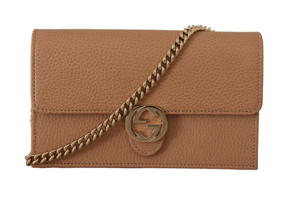 Gucci Beige Icon Leder Crossbody Tasche