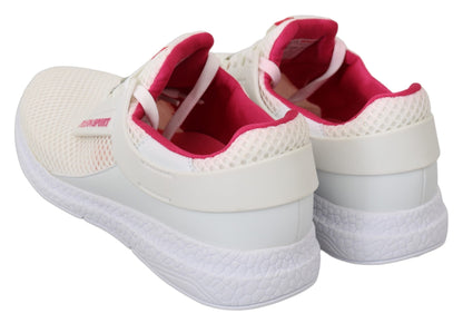 Weiß Rosa Polyester Becky Turnschuhe Schuhe