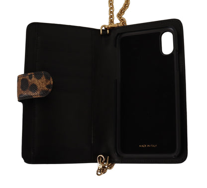 Brauner Leopard Kristall iPhone Tasche Wallet