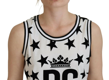 Weißes DG Crown Star Print Ärmelloses Tank-Top