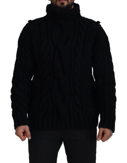 Schwarzer Kaschmir-Rollkragenpullover