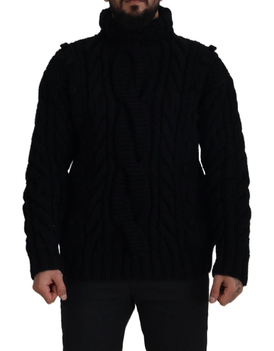 Schwarzer Kaschmir-Rollkragenpullover