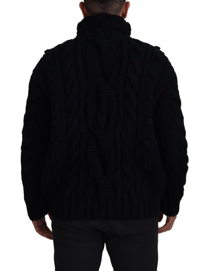 Schwarzer Kaschmir-Rollkragenpullover