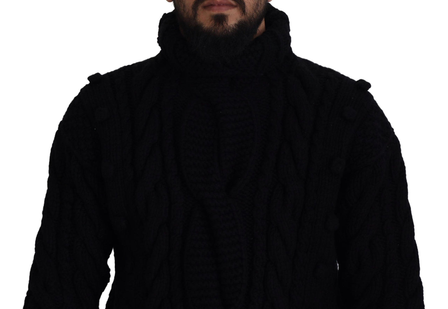 Schwarzer Kaschmir-Rollkragenpullover