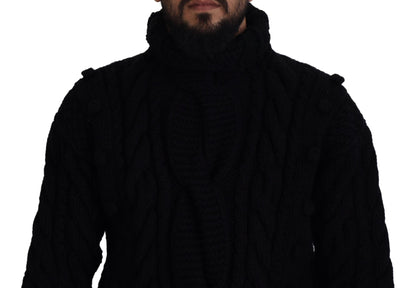 Schwarzer Kaschmir-Rollkragenpullover